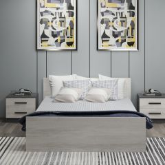 Konteynere Uygun Çift Kişilik Karyola 150X200 Eskitme Beyaz