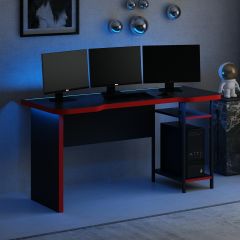 Phoenix Metal Raf Ayaklı Oyuncu Masası RGB Led Işıklı - Set 8