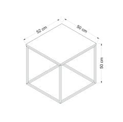 İola Kare Metal Ayaklı Yan Sehpa - Beyaz