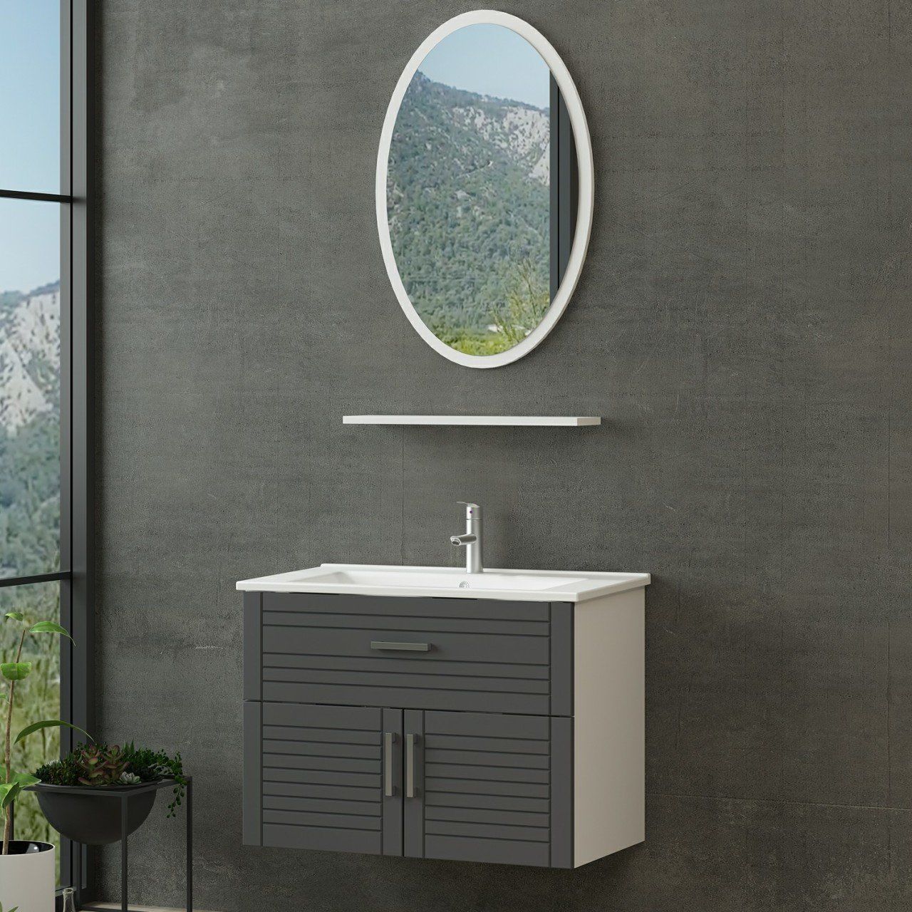 Minar Banyo Dolabı 100Cm As2K1Ç+1Ea1R+Etj Beyaz