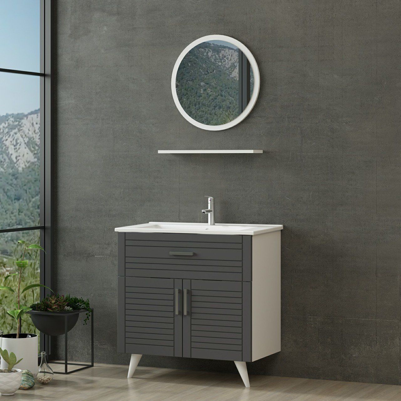 Minar Banyo Dolabı 100Cm Ay2K1Ç+1Ya1R+Etj Beyaz
