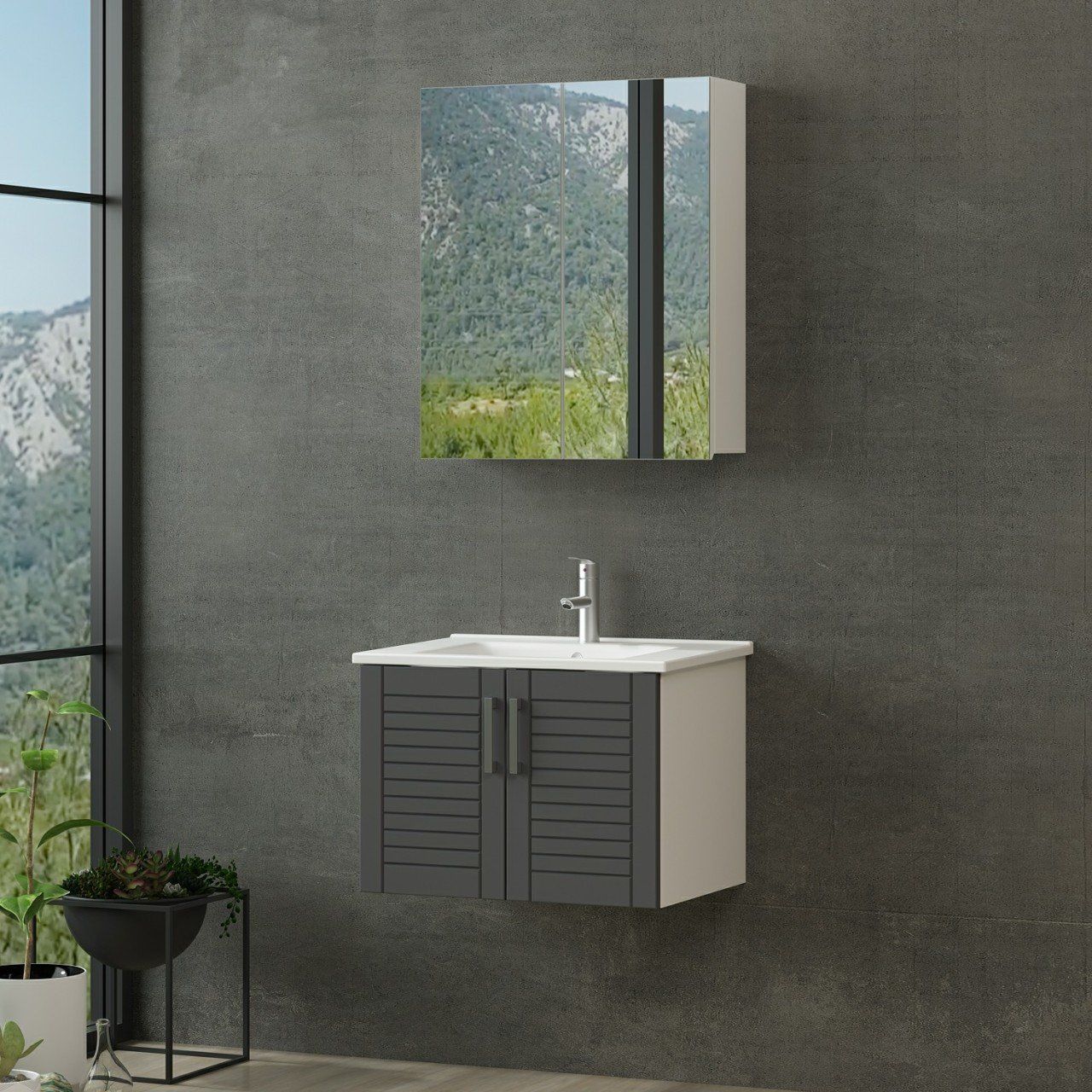 Minar Banyo Dolabı 65Cm As2K+2K2A+Etj Beyaz
