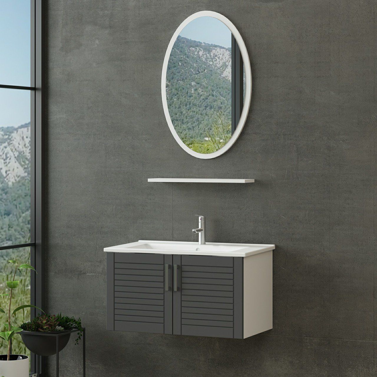 Minar Banyo Dolabı 85Cm As2K+1Ea1R+Etj Beyaz