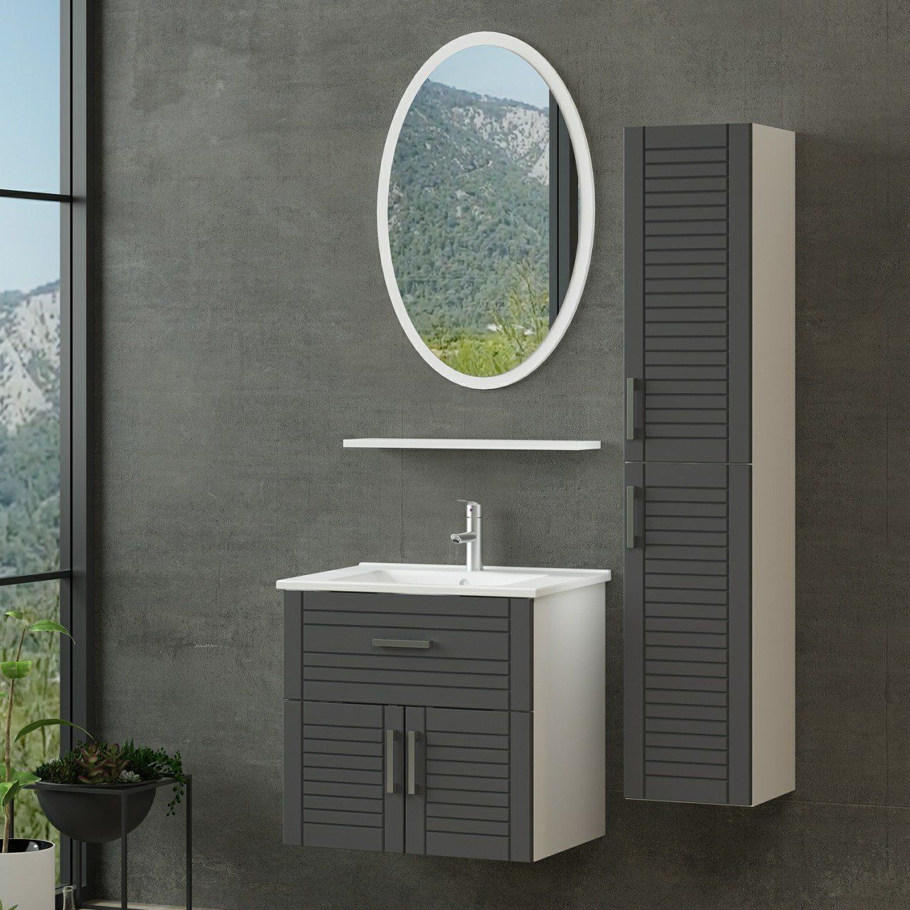 Minar Banyo Dolabı 65Cm As2K1Ç+1Ea1R+Etj+Boy Beyaz