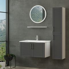 Minar Banyo Dolabı 85Cm As2K+1Ya1R+Etj+Boy Beyaz