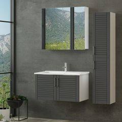 Minar Banyo Dolabı 85Cm As2K+2K2A+Etj+Boy Beyaz