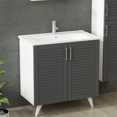 Minar Banyo Dolabı 85Cm Ay2K+1Ya1R+Etj+Boy Beyaz