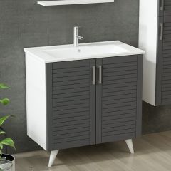 Minar Banyo Dolabı 85Cm Ay2K+1Ea1R+Etj+Boy Beyaz