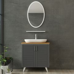 Minar Banyo Dolabı 85Cm Ay2K+1Ea1R+Tzg Beyaz
