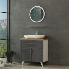 Minar Banyo Dolabı 85Cm Ay2K1Ç+1Ya1R+Tzg Beyaz