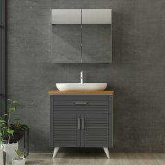 Minar Banyo Dolabı 85Cm Ay2K1Ç+2K2A+Tzg Beyaz