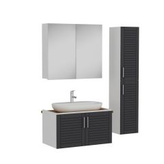 Minar Banyo Dolabı 85Cm As2K+2K2A+Tzg+Boy Beyaz