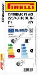 Pirelli 225/40R18 92V Xl Rft * Cınturato P7 All Season C-C-70 Lastiği (Üretim Yılı: 2023)