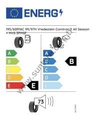 Vredestein 195/60R16 C 99/97H Comtrac2 All Season + E-B-73 4 Mevsim Hafif Ticari Lastiği (Üretim Yılı: 2024)