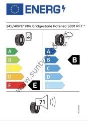 Bridgestone 245/40R17 91W Rft S001 E-B-71 Yaz Oto Lastiği (Üretim Yılı: 2023)