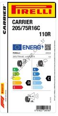 Pirelli 205/75R16 110R C Carrıer D-C-71 Yaz Hafif Ticari Lastiği (Üretim Yılı: 2023)