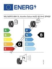 Kumho 185/60R15 88H Xl Ha32 4S 4 Mevsim D-B-71 Lastiği (Üretim Yılı: 2024)