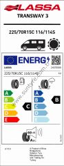 Lassa 225/70R15 C 116/114S Transway 3 C-B-69 Yaz Hafif Ticari Lastiği (Üretim Yılı: 2025)