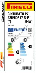 Pirelli 225/50R17 94W Rft Cinturato  P7 * D-B-71 Yaz Oto Lastiği (Üretim Yılı: 2023)