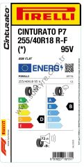 PRL.255/40R18 95V (*) RFT P7 CINTURATO (D-B-72) PIRELLI Lastiği (2024)