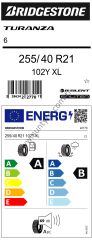 Bridgestone 255/40R21 102Y Xl Turanza 6 A-B-69 Yaz Oto Lastiği (Üretim Yılı: 2024)