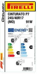 Pirelli 245/40R17 91W P7 Cinturato Mo D-B-71 Yaz Oto Lastiği (Üretim Yılı: 2024)