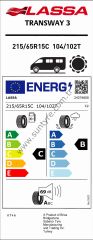 Lassa 215/65R15 C 104/102T Transway 3 C-B-69 Yaz Hafif Ticari Lastiği (Üretim Yılı: 2024)