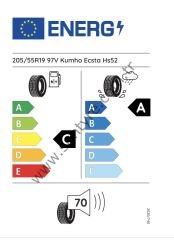 Kumho 205/55R19 97V Hs52 C-A-70 Yaz Oto Lastiği (Üretim Yılı: 2024)