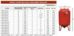 Wates 2500 LT Dikey Genleşme Tankı - 16 Bar