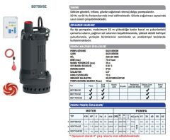 Sumak SDT 75/3Z Döküm Göv. Soğutmalı Drenaj Pompası 7.5 HP