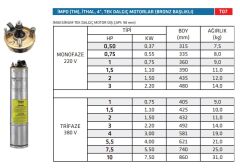 İmpo 4'' TM Dalgıç Pompa Motoru 3 HP  380V (Bronz Başlıklı)