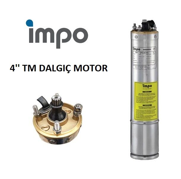 İmpo 4'' TM Dalgıç Pompa Motoru 1 HP  220V (Bronz Başlıklı)