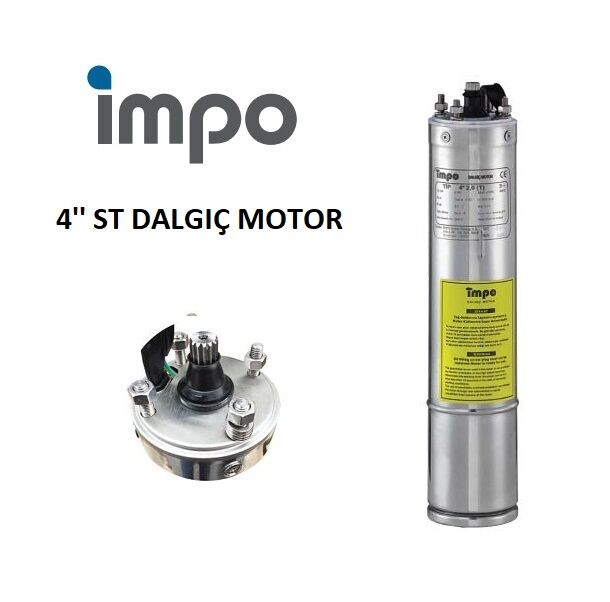 İmpo 4'' ST Dalgıç Pompa Motoru 5.5 HP 380V (Döküm Başlıklı)