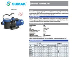 Sumak SMH150 Havuz Pompası 1.5 HP 2''