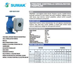 Sumak SSP INV 50/15 Fre. Kon. Sirkülasyon Pompası DN50