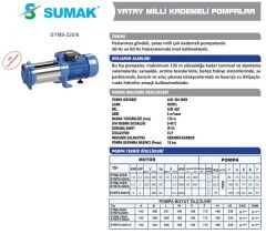 Sumak SYM8 300/8 Yatay Kademeli Sessiz Pompa 3 HP