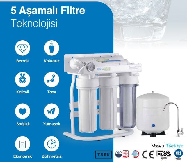 Eco Plus Pro Seri Su Arıtma Cihazı 12  LT Tanklı 5 Filtreli - Aquatürk