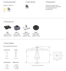 ECOLUX TEVALLI PARASOL'S Mini Pro 210x210