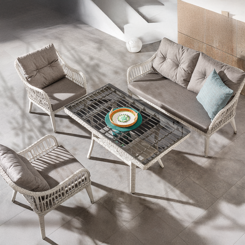 Ecolux FIJI 2-1-1 Bahce Balkon Rattan Oturma Grubu