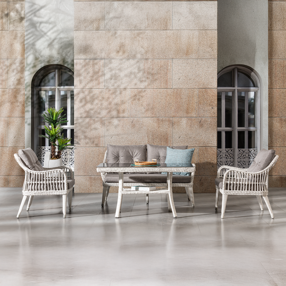 Ecolux FIJI 2-1-1 Bahce Balkon Rattan Oturma Grubu