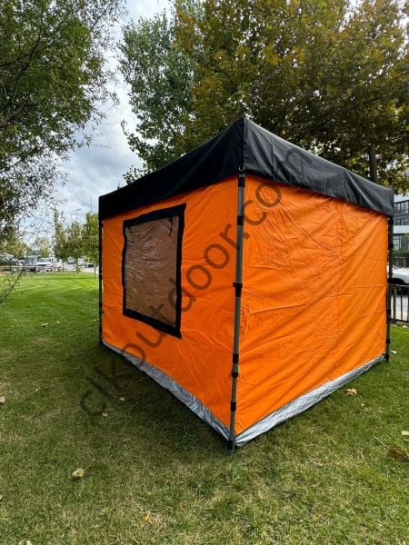 CLK 3x3 mt Gazebo Katlanabilir Kısa Bagaj Boy 115 cm Gazebo Portatif Kamp Çadırı Turuncu