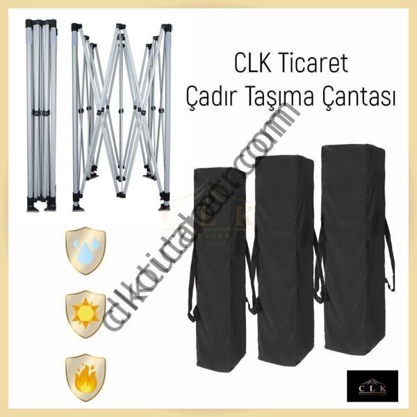 CLK 1,5x1,5 40mm Alüminyum Katlanabilir Tente Gazebo Çadır 4 Yan Kapalı 2 Camlı 1 Kapılı Pencereli Tam Duvarlı