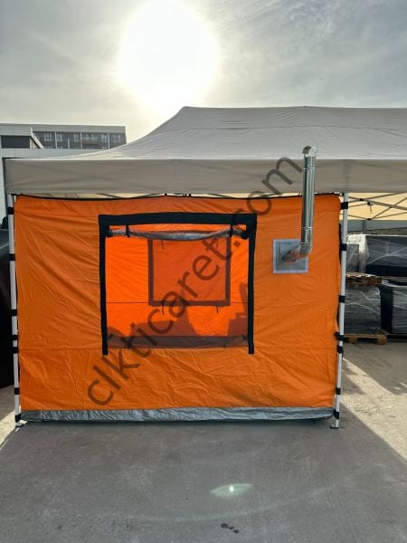CLK 3x6 Verendalı 40 mm Profil Portatif Katlanır Gazebo Kamp Çadır Turuncu