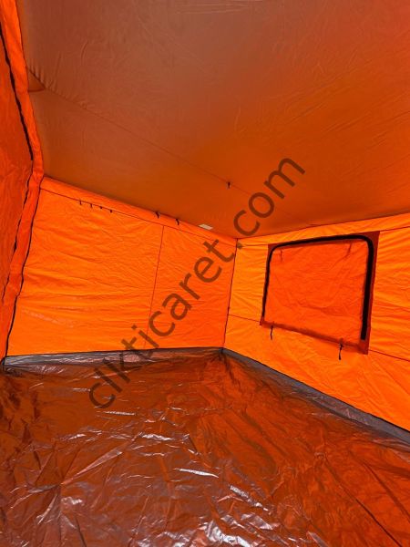 CLK 3x6 2 Odalı 30 mm Profil Katlanır Portatif  Gazebo Kamp Çadır Turuncu