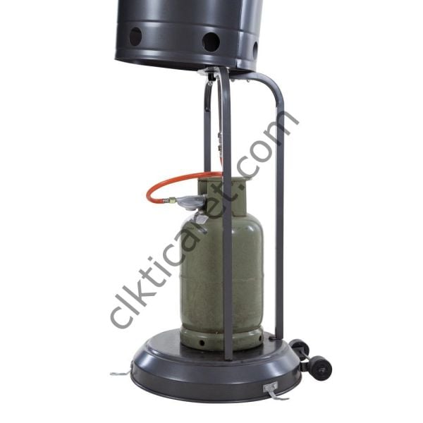 CLK Palmiye Tüplü Soba Gri Dış Mekan Bahçe Mantar Şemsiye Tipi Dekoratif Isıtıcı