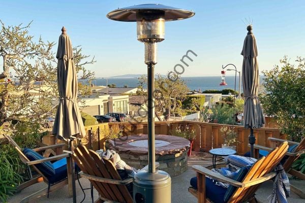 CLK Palmiye Tüplü Soba Gri Dış Mekan Bahçe Mantar Şemsiye Tipi Dekoratif Isıtıcı