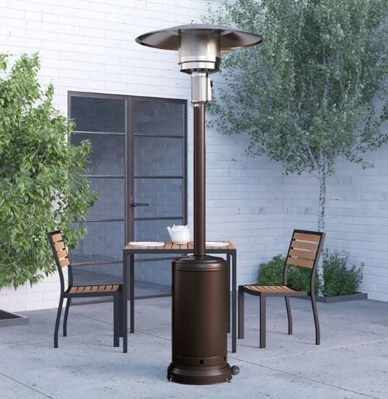 CLK Palmiye Tüplü Soba Kahverengi Dış Mekan Bahçe Isıtıcı
