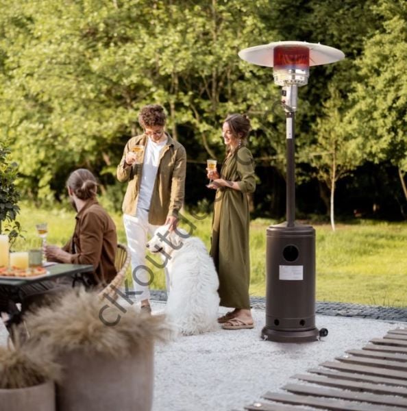 CLK Palmiye Tüplü Soba Kahverengi Dış Mekan Bahçe Isıtıcı