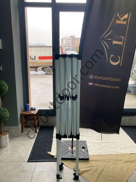 CLK 2x3 Katlanabilir Tente Gazebo Portatif Çadır 30 mm 3 Yan Kapalı 1 Kapılı