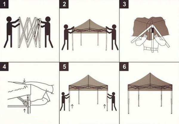 CLK 2x3 Katlanabilir Tente Gazebo Portatif Çadır 30 mm 2 Yan Kapalı